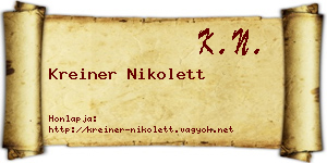 Kreiner Nikolett névjegykártya